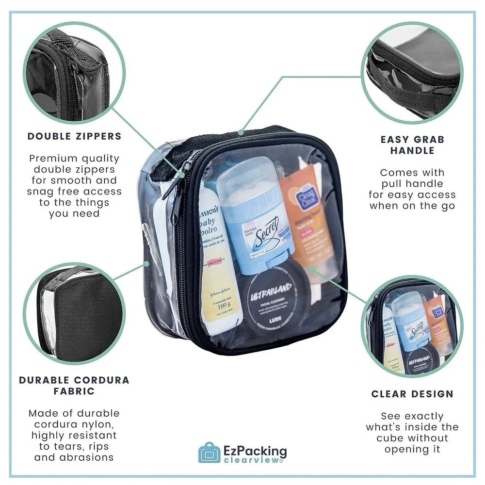 Clear TSA Approved 3-1-1 Travel Toiletry Bag for Carry On/Quart Size Transpar...